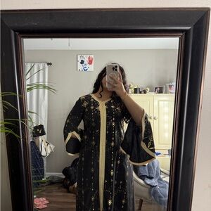 Black and Gold Egyptian Dress